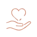 Icona Cura del logo ProCare: mano con cuore